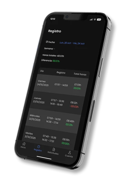 control registro horario app movil
